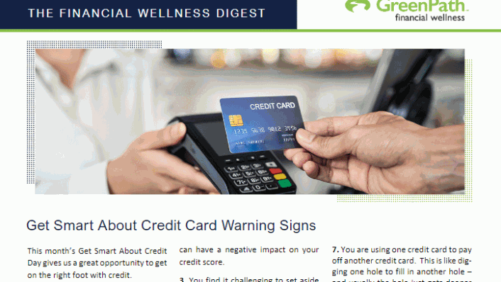 Newsletter Article: Get Smart About Credit Card Warning Signs