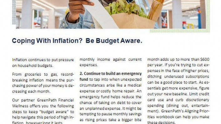 New Article: Coping with Inflation? Be Budget Aware.