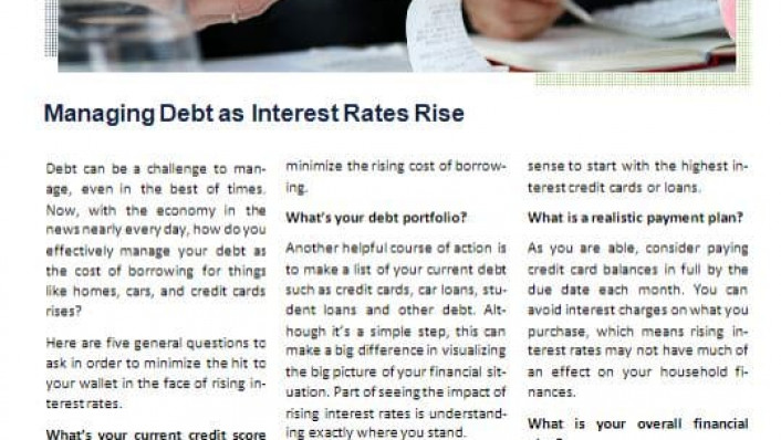 New Article: Managing Debt as Interest Rates Rise