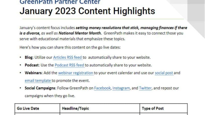 2023 is Almost Here! Check out our January Marketing Content Plan