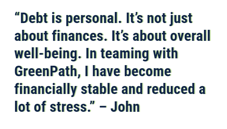 John's quote "Debt is personal. It's not just about finances..."