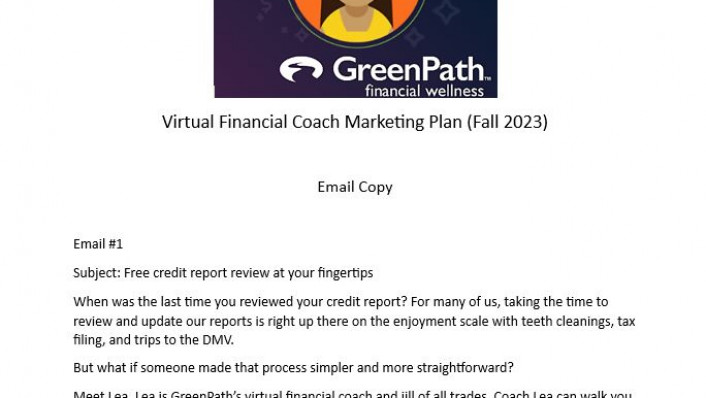 Virtual Financial Coach Marketing Plan for Fall!