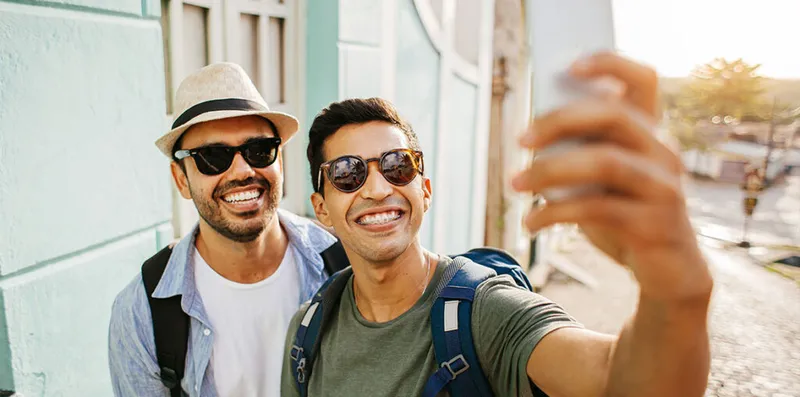 LGBTQ+Couple on vacation