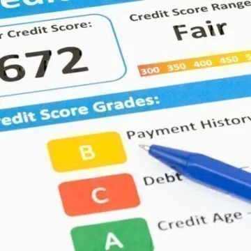 An example screenshot of a credit score.