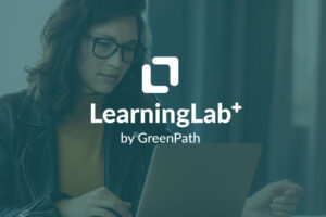Woman learning on computer.