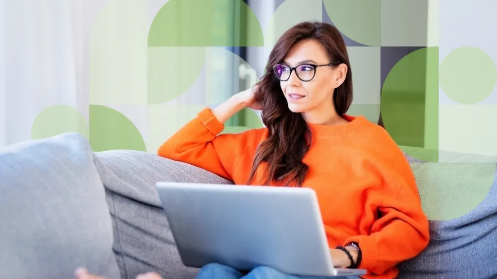 Woman pondering the impact of debt.