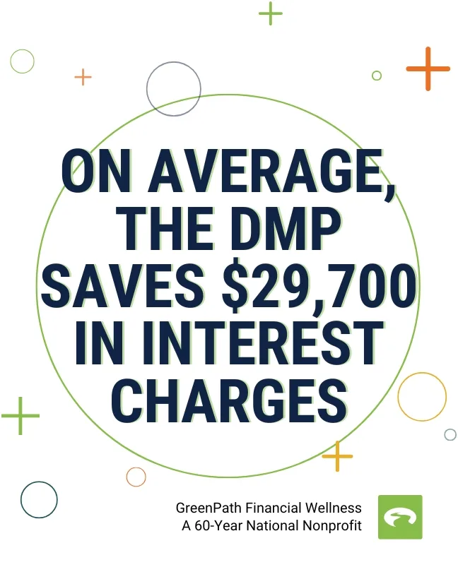 stat on average the DMP saves $29,700 in interest charges